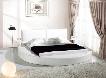 Round Bed Modern Design Luxury Upholstery Round Beds Textile Fabric